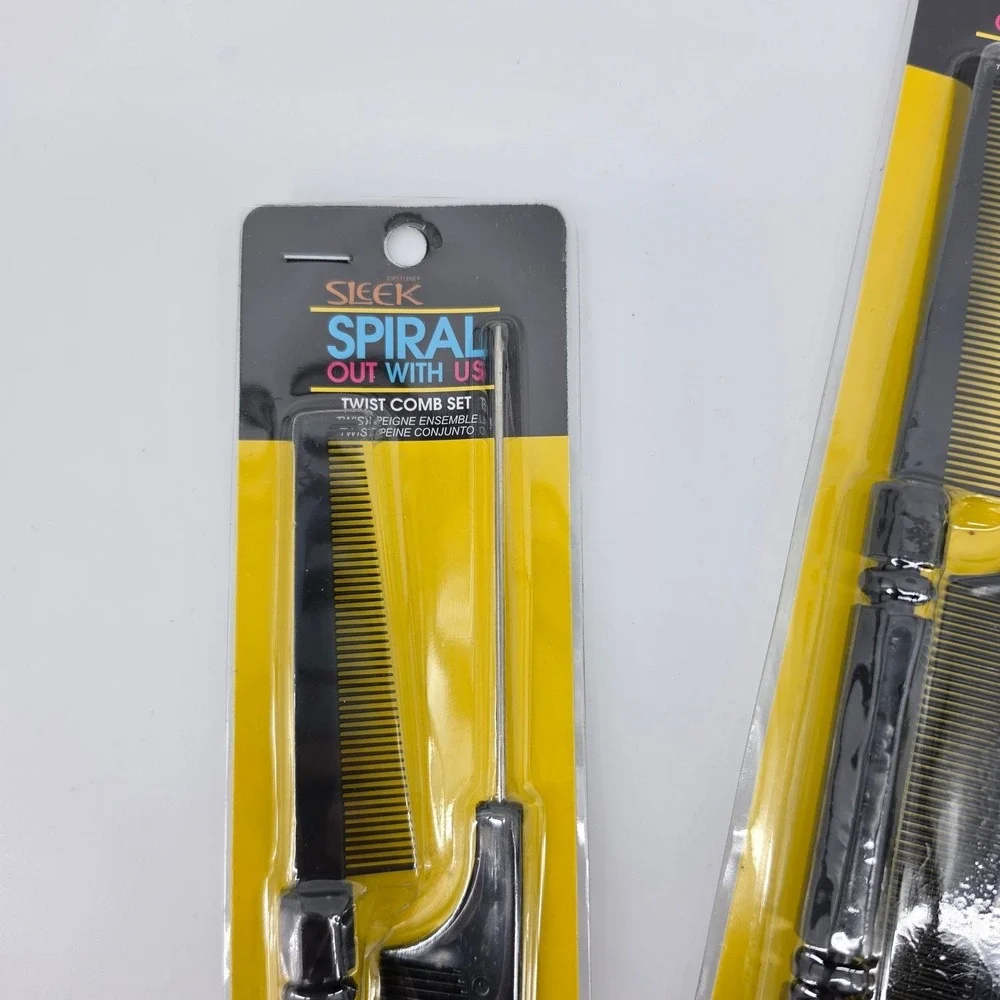 Lot of 10 Firstline Sleek Spiral Twist Comb Sets Metal Rat Tail 2pc New 3405